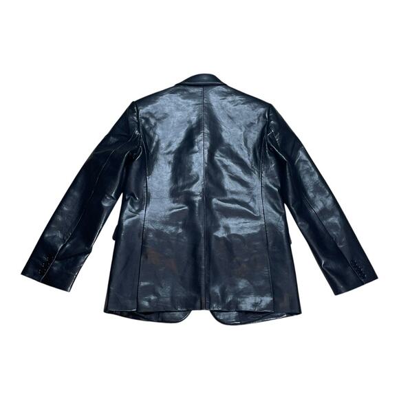 Anine Bing Black Faux Leather Oversized Blazer Small - Picture 4 of 7